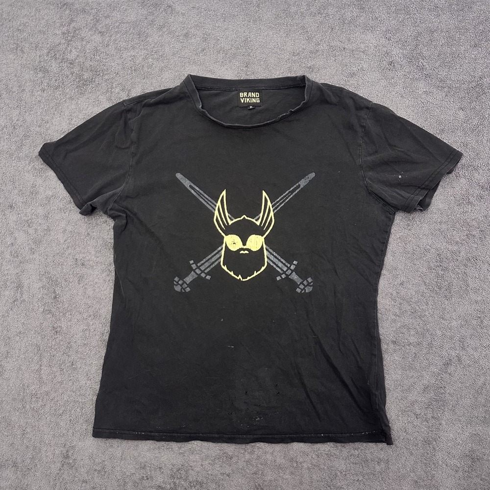 the beard struggle mens t-shirt brand viking distressed tee size medium